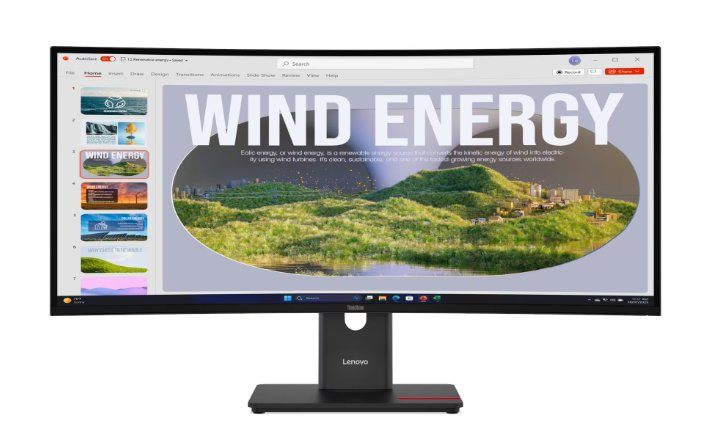 Lenovo LCD T34wd-40 34" 3440x1440 VA/6ms/300 cd/m2/3000:1/Repro/HDMI/DP/3xUSB-C/3XUSB/RJ45/VESA/černá