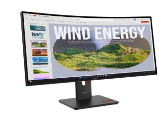 Lenovo LCD T34wd-40 + MC60 34" zakřivená/3440x1440/6ms/300cd/m2/3000:1/Repro/HDMI/DP/3xUSB-A/3xUSB-C/RJ45