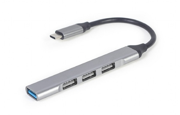 Gembird USB Type-C hub 4-portový USB 3.1 (Gen 1),stříbrný