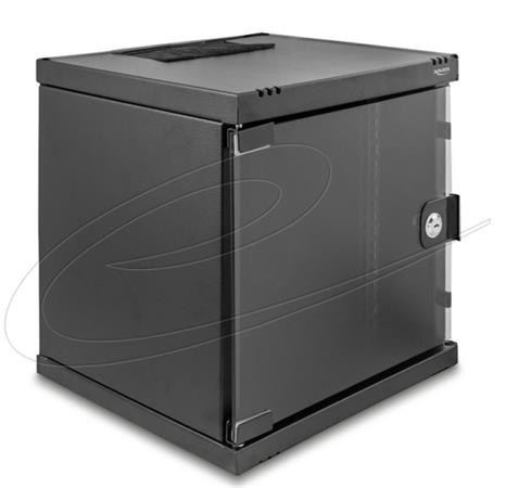 Delock 10” Síťová skříň 6U se skleněnými dveřmi k montáži na stojan nebo na stěnu, 240 mm hloubka, nosnost 30 kg,