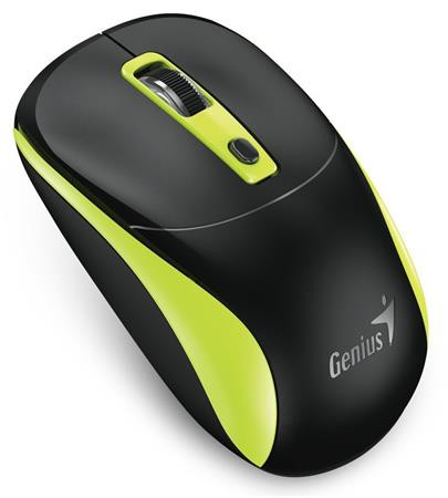 Genius NX-7123 Myš, bezdrátová, optická, 1200DPI, 4 tlačítka, Copilot, 2,4GHz, USB-A, 1× AA baterie, černo-zelená