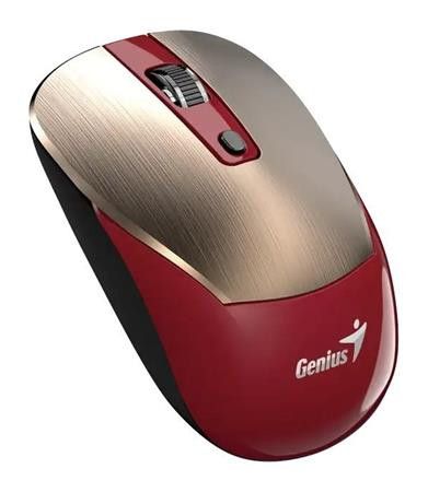 Genius NX-7125 Myš, bezdrátová, optická, 1200DPI, 4 tlačítka, Copilot, 2,4GHz, USB-A, 1× AA baterie, červeno-zlatá