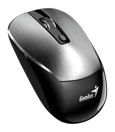 Genius NX-7125 Myš, bezdrátová, optická, 1200DPI, 4 tlačítka, Copilot, 2,4GHz, USB-A, 1× AA baterie, černo-stříbrná