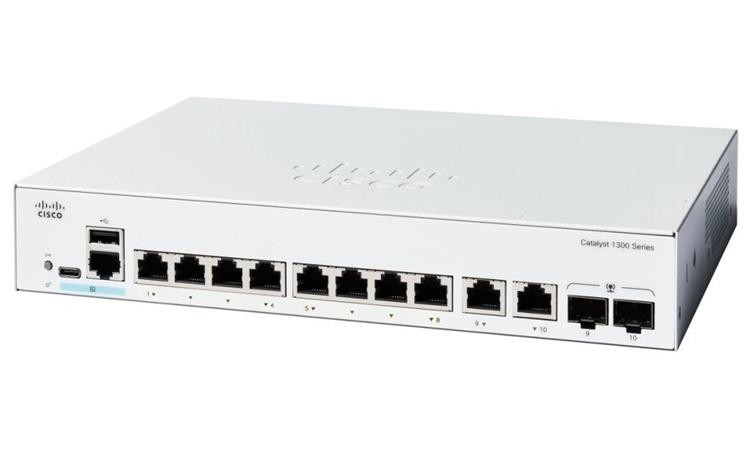 Cisco Catalyst switch C1300-8T-E-2G (8xGbE,2xGbE/SFP combo,fanless) - REFRESH