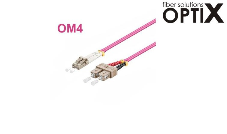OPTIX LC-SC Optický patch cord 50/125 1m OM4 Duplex