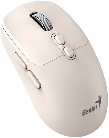 Genius NX-8080S BT Myš, bezdrátová, optická, 1600DPI, 7 tlačítek, tichá, Copilot, 2,4GHz, Bluetooth 5.3, béžová