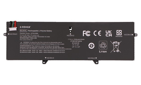 2-power BL04XL 4 článková Baterie do Laptopu 7,7V 6800mAh