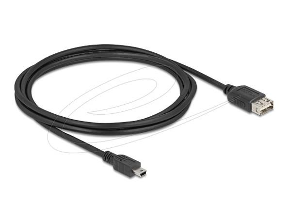 Delock USB 2.0 kabel USB typu Mini-B samec na EASY USB typu A samice 2 m, černý