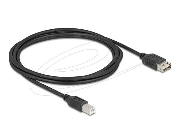 Delock USB 2.0 kabel USB Type-B samec na EASY USB Type-A samice 2 m, černý