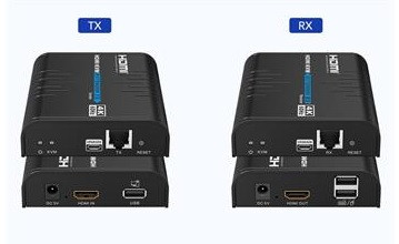 PremiumCord 4K@60Hz HDMI KVM extender s USB 2.0 na 120m přes LAN síť, over IP