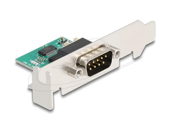 Delock Převodník USB na RS-232 FTDI FT231XS USB 2.0 pin samec na D-Sub 9 samec s nízkoprofilovým držákem a kabelem 30 cm