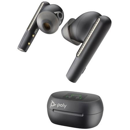 HP Poly Voyager Free 60+ UC Carbon Black Earbuds +BT700 USB-C Adapter +Touchscreen Charge Case