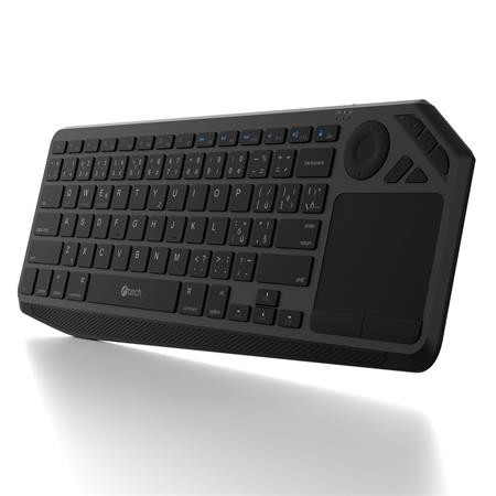 C-TECH klávesnice WLTK-02, Dual mode, BT5.0 + 2,4GHzb, bezdrátová s touchpadem, černá