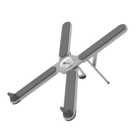 C-TECH Stojan na notebook Quallis NTS-100, do 15.6", stavitelný, skládací, hliníkový