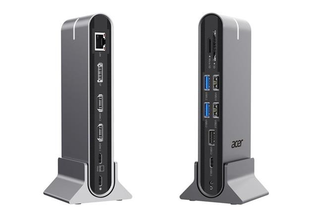 Acer 15in1 Type-C Universal Docking Station : USB-C, 2x USB-A 2.0, 1x USB-A 3.2 Gen2, 1x USB-A 3.2 Gen1, 1x USB-C Gen1, 
