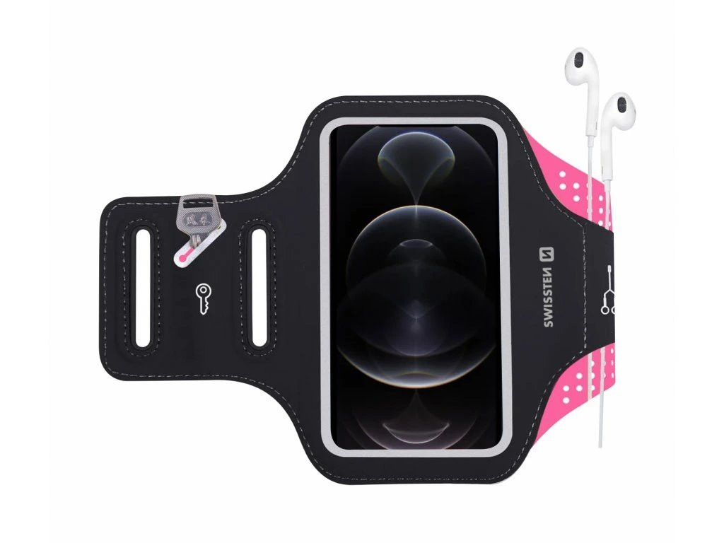 Swissten pouzdro armband case vel. 6,0" růžové