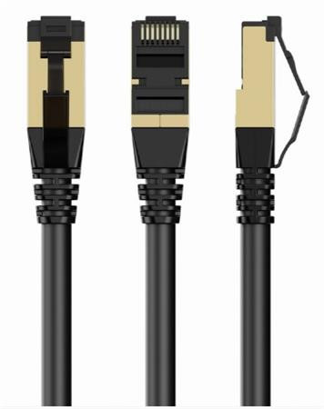 GEMBIRD PP8-LSZHCU-BK-15M – S/FTP Cat. 8 LSZH propojovací kabel, černý, 15 m