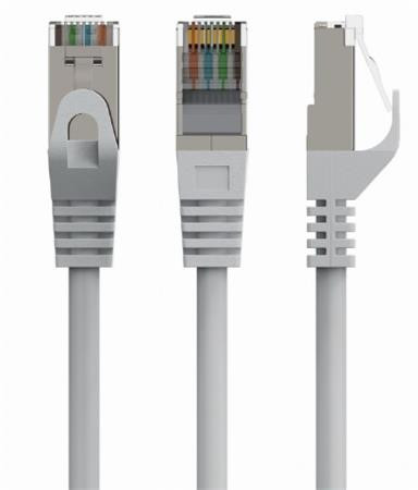 GEMBIRD PP6A-LSZHCU-15M – S/FTP Cat. 6A LSZH propojovací kabel, šedý, 15 m