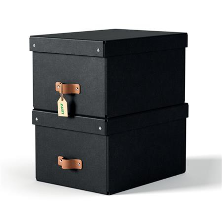 LEITZ úložný box, karton, velikost M, 2 ks černý