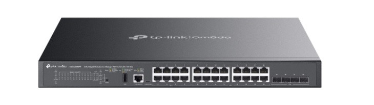 TP-Link SG5428XMPP Omada 24portový gigabitový stohovatelný switch Lite L3 se správou PoE++ a 4× 10G sloty