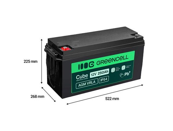 Green Cell AGM VRLA IP54 12V 250Ah baterie pro karavany, fotovoltaiku, solární panely a lodě