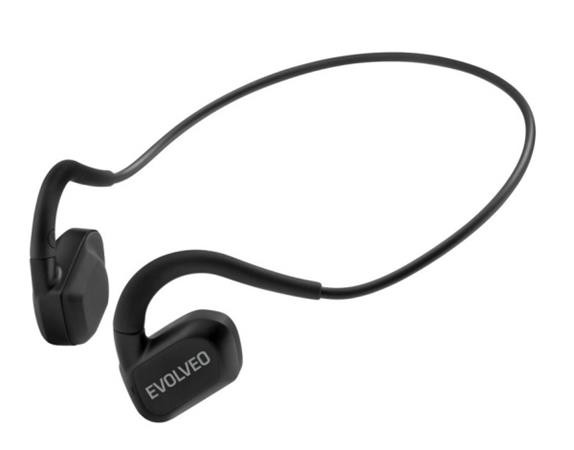 EVOLVEO BonePro, bezdrátová sluchátka na lícní kosti, MP3 32GB, IP68, černá