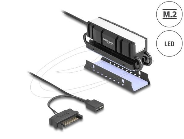 Delock M.2 Chladič pro SSD 2280 s RGB LED osvětlením