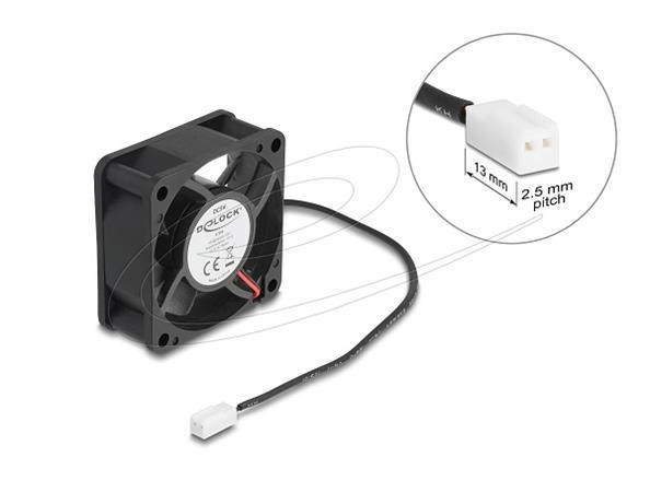 Delock Axiální ventilátor: 5 V DC, 60 x 60 x 25 mm, černý