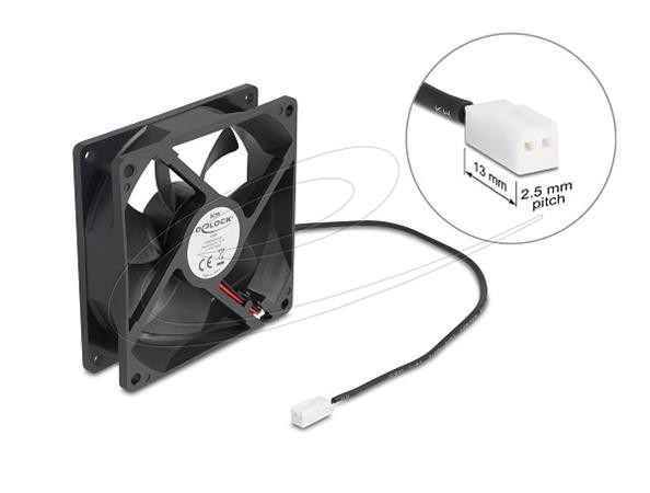 Delock Axiální ventilátor: 5 V DC, 92 x 92 x 25 mm, černý