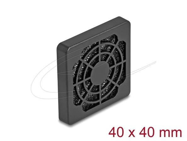 Delock Rošt ventilátoru s protiprachovým filtrem, rozměr 40 x 40 mm, černý