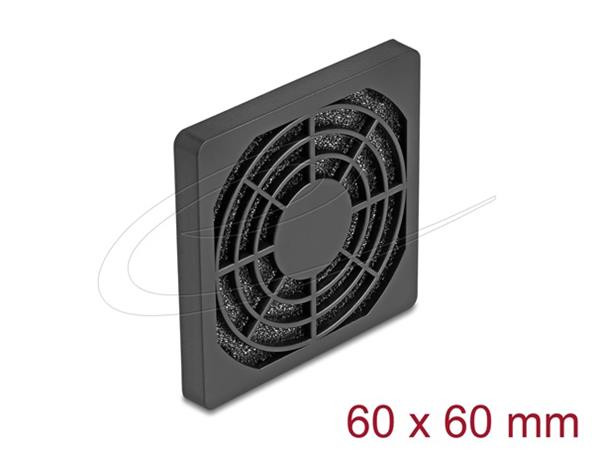 Delock Rošt ventilátoru s protiprachovým filtrem, rozměr 60 x 60 mm, černý