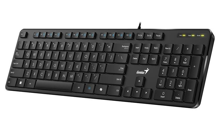 Genius Slimstar M200 , Klávesnice, drátová, USB, Copilot, CZ+SK layout, černá