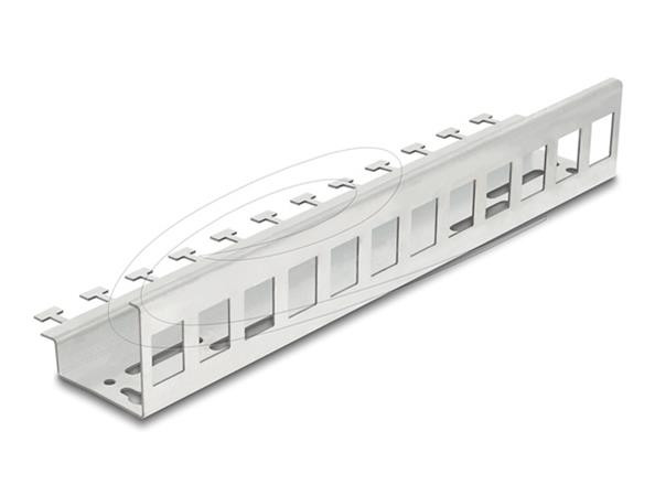 Delock Kovový držák Keystone, 12 portů, k montáži na lištu DIN nebo na stěnu