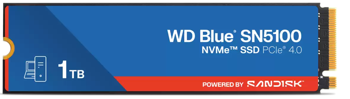 WD BLUE SSD NVMe 1TB WDS100T5B0E PCIe SN5100, Gen4, (R:7100, W:6700MB/s)