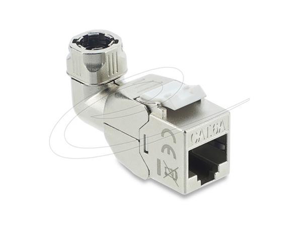 Delock Modul Keystone ze zásuvky RJ45 na LSA, Cat.6A, beznástrojový, 90°, pravoúhlý, stíněný