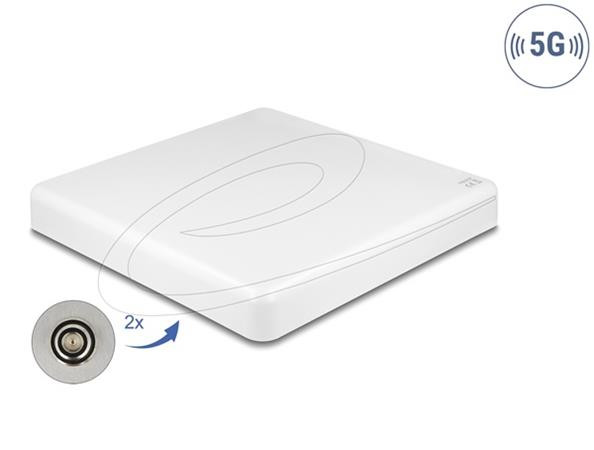 Delock Anténa 5G LTE MIMO 2 x N, zásuvka, 2,7 - 9,0 dBi, směrová, montáž na stěnu i sloup venkovní, bílá