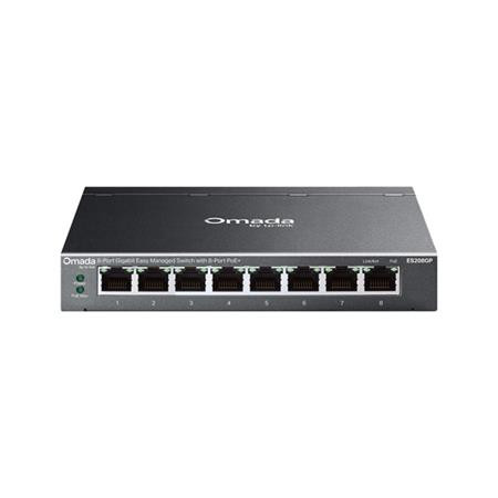 TP-Link ES208GP Omada 8portový gigabitový Easy Managed switch s 8 porty PoE+
