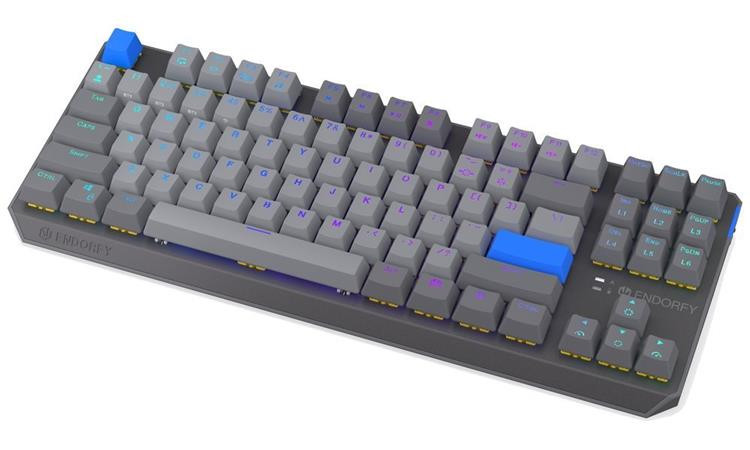 Endorfy Thock V2 TKL Wireless Klávesnice,herní,bezdrátová,mechanická,Endorfy Yellow,US layout,TKL,ARGB,hliník.,BT,2,4GHz USB,šedá