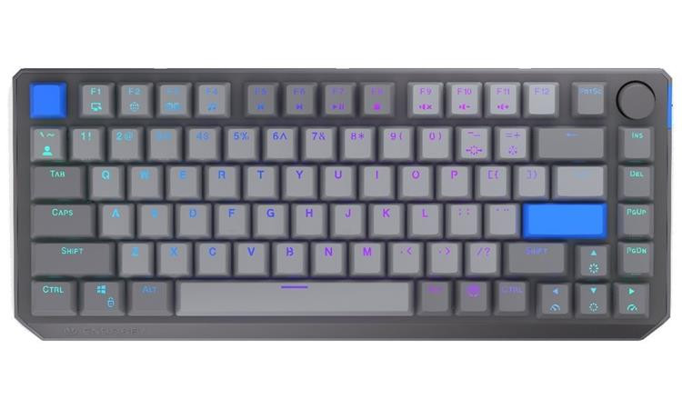 Endorfy Thock V2 75% Wireless Klávesnice,herní,bezdrátová,mechanická,Endorfy Yellow,US lay.,75%vel.,ARGB,hliník.,BT,2,4GHz,USB,šed