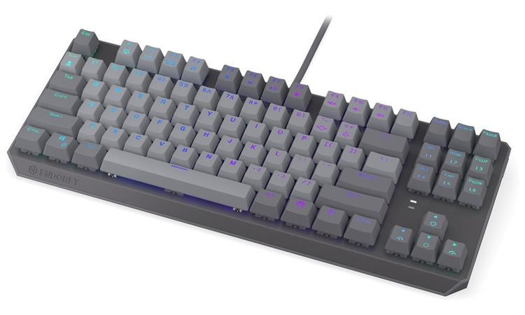 Endorfy Thock V2 TKL Klávesnice, herní, drátová, mechanická, Endorfy Red, US layout, TKL, ARGB, hliníková konstrukce, USB, šedá