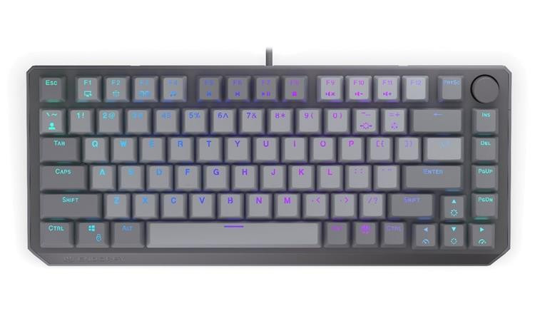 Endorfy Thock V2 75% Klávesnice, herní, drátová, mechanická, Endorfy Red, US layout, 75% velikost, ARGB, hliník, USB,šedá