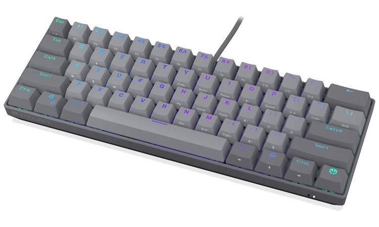 Endorfy Thock V2 Compact Klávesnice, herní, drátová, mechanická, Endorfy Red,US layout, 60% velikost,ARGB, hliníková,USB,šedá