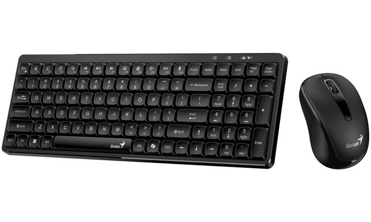 Genius LuxeMate Q8100 Set klávesnice a myši, bezdrátový, CZ+SK layout, 2,4GHz, USB přijímač, černý