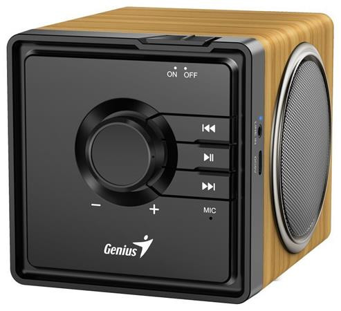 Genius SP-916BT Reproduktor,bezdrátový,Bluetooth,6W,USB-C,výdrž až 8 hodin,mikrofon,podpora Microsoft Copilot,barva světlé dřevo