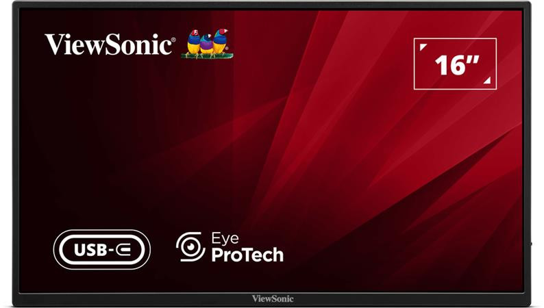Viewsonic VA1650 přenosný 16" 1920x1080@60Hz/250cd/7ms/60Hz/HDMI/USB-C/Repro