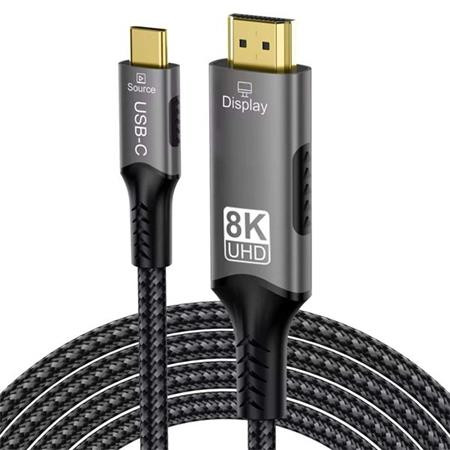 PremiumCord USB-C na HDMI kabel 2m rozlišení obrazu 8K@60Hz,4K@144Hz Aluminium