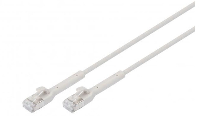 Digitus CAT 6A F-FTP ohebný propojovací kabel, Cu, TPE-LSZH AWG 32/7, délka 3 m, šedá