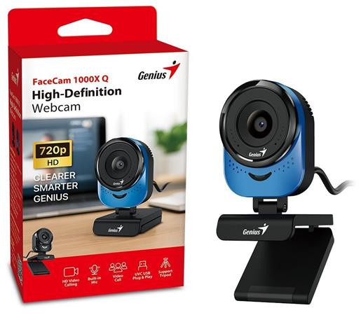 Genius FaceCam 1000X Q, Webkamera, HD 720p, mikrofon, USB 2.0, modrá