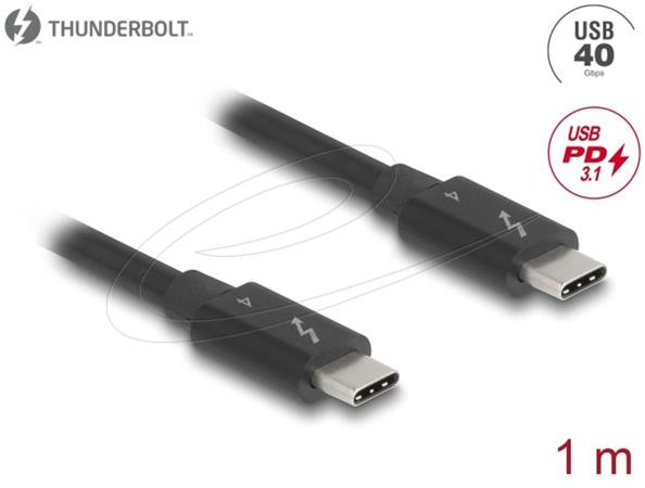 Delock Thunderbolt™ 4 kabel 40 Gbps PD 3.1 240 W 1 m černá