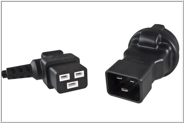 Premium Cord Adaptér IEC C20 male na SCHUKO CEE 7/3 female, napětí 230V, 16A